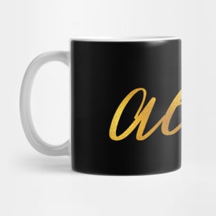 Alexa Name Hand Lettering in Gold Letters Mug